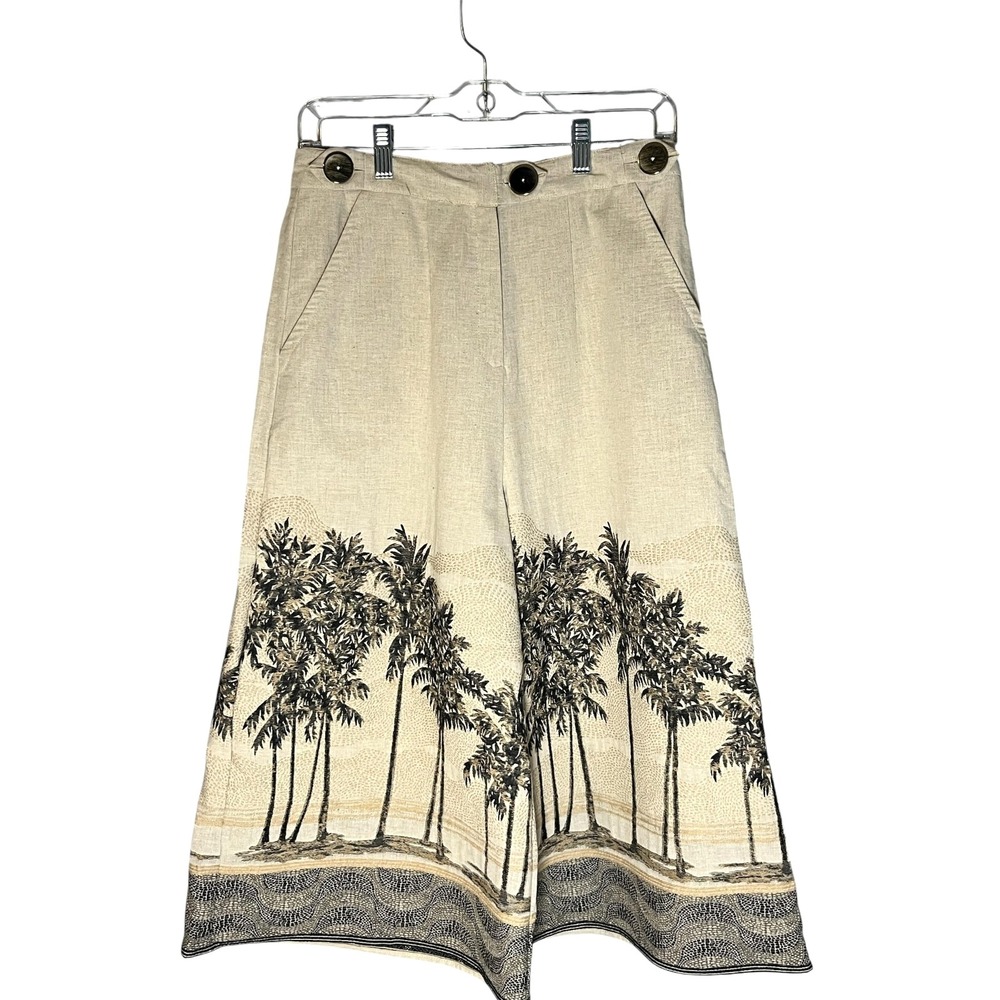 Lace the Label Greece Women's Wide Leg Culotte Palazzo Pants M 100% Cotton NWT